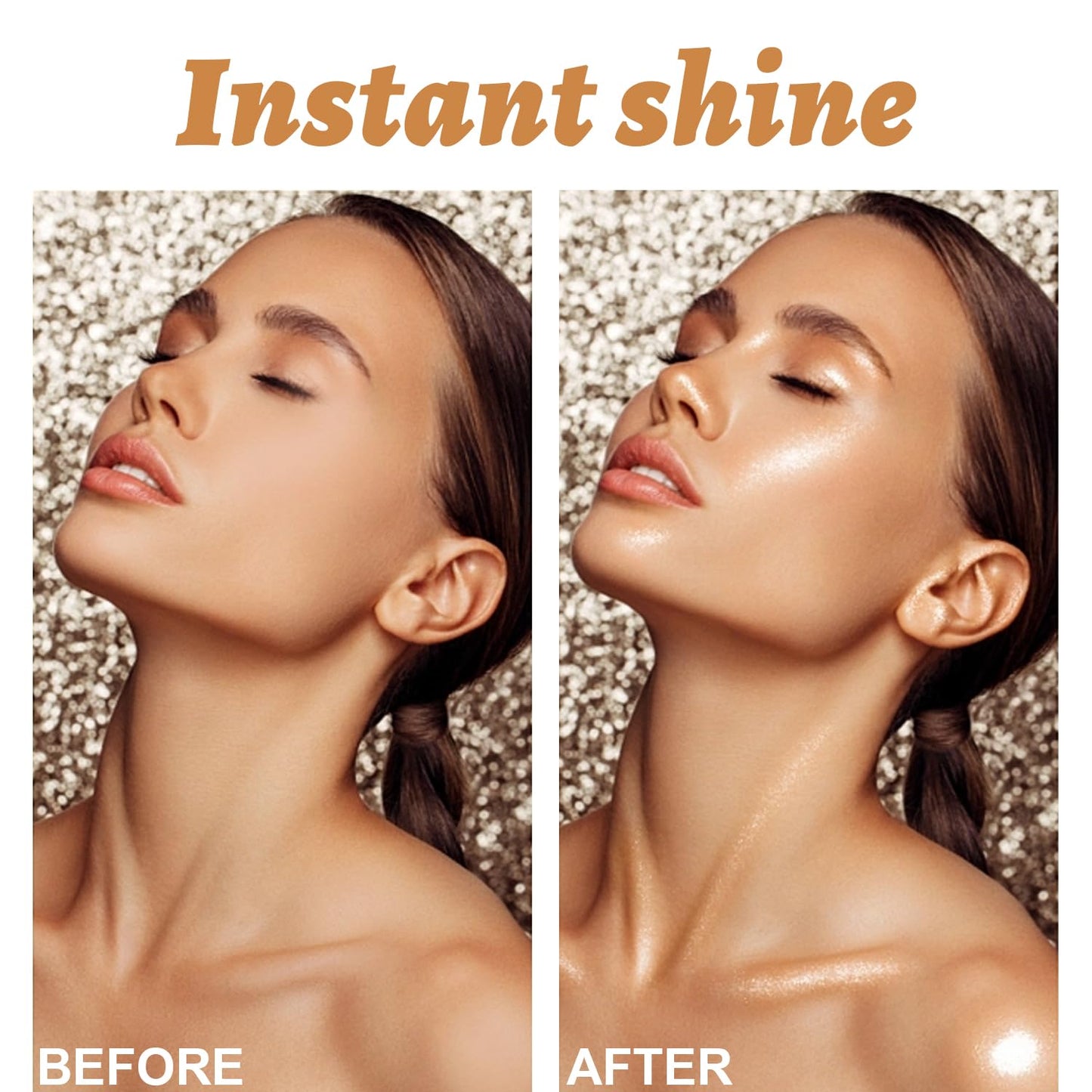 Body Glow Oil, Sunscreen Shimmer Oil, SPF 45 Broad Spectrum, Body Oil with with Coconut Oils, Moisturizing Glow for Face & Body, Liquid Illuminator Highlighter, Water Resistant, 3.72 fl oz (#3 AMBER)-FemmiqueWomen