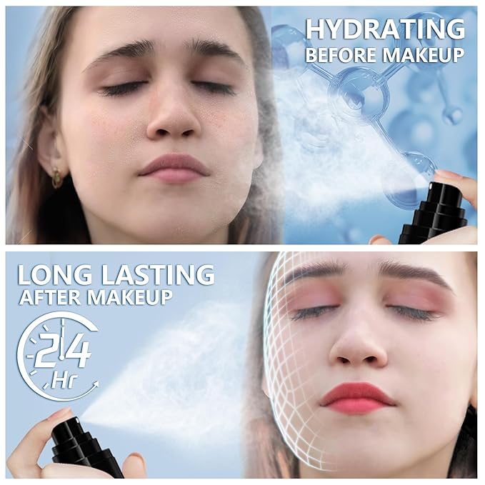 AMIIR Makeup Setting Spray, Waterproof Finishing spray, Long Lasting Lock Face Fixing Mist, Hydrate Before Makeup Matte Oil Control Lightweight Refreshing-FemmiqueWomen