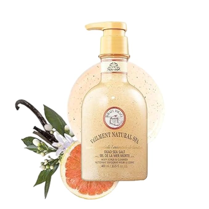 NATURAL SPA DEAD SEA SALT 2-in-1 BODY WASH & BODY SCRUB(13.53fl.oz) - Natural Exfoliating Salt Scrub for Deep Cleansing - Effective on Scars & Wrinkles - Moisturize Skin Polishes-FemmiqueWomen