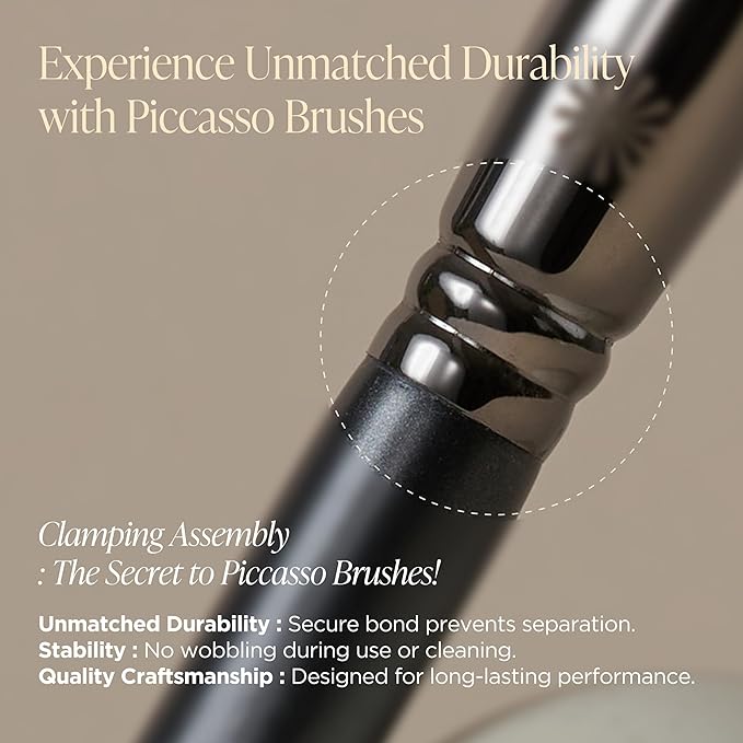 Piccasso 163 Foundation Brush – Dense Makeup Brush for Liquid & Cream Foundation, Soft Synthetic Bristles for Flawless Coverage and Face Makeup, Professional Korean Beauty Tool for Daily-FemmiqueWomen