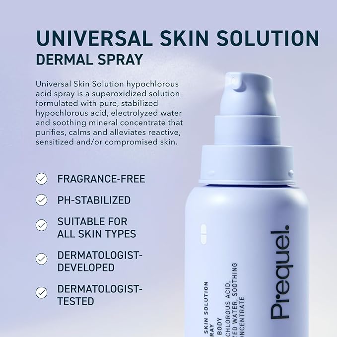 Skin Universal Skin Solution Hypochlorous Acid Spray for Face and Body. HOCL Facial Cleanser and Dermal Spray with Electrolyzed Water and Mineral Complex. pH-Stabilized Skin Care. 4oz-FemmiqueWomen