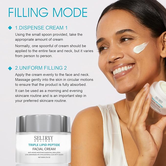 Nodfens Triple Lipid Peptide Cream for Anti-Aging - Restores & Repairs Mature Skin for Radiant, Smooth Complexion - Advanced Strength Recovery Face Moisturizer Cream-FemmiqueWomen