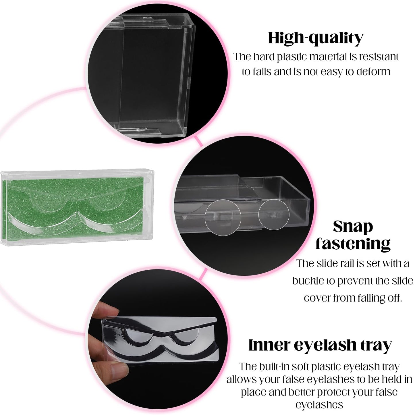 Premium Lash Display Cases - 30 Pack Customizable False Eyelash Storage Containers (Green)-FemmiqueWomen