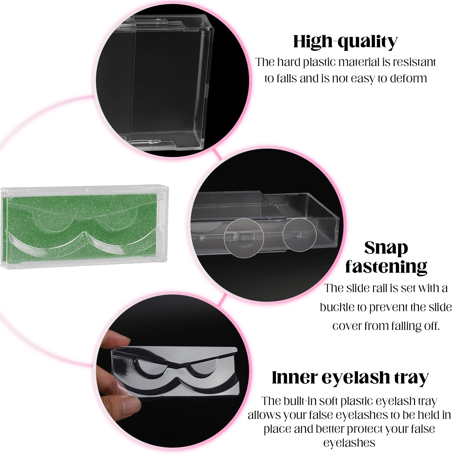 Premium Lash Display Cases - 30 Pack Customizable False Eyelash Storage Containers (Green)-FemmiqueWomen