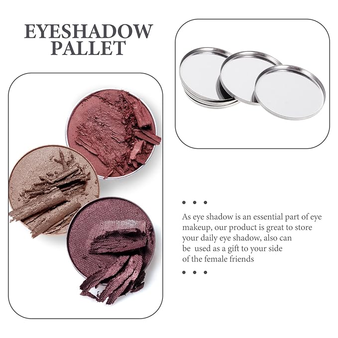 20pcs Metal Makeup Eyeshadow Jars Pan Palettes Tin Lipstick Foundation Single Holder Watercolor Eye Tray Steel Round Blush Pans Magnetic Cosmetic Plate Empty Pigment for-FemmiqueWomen