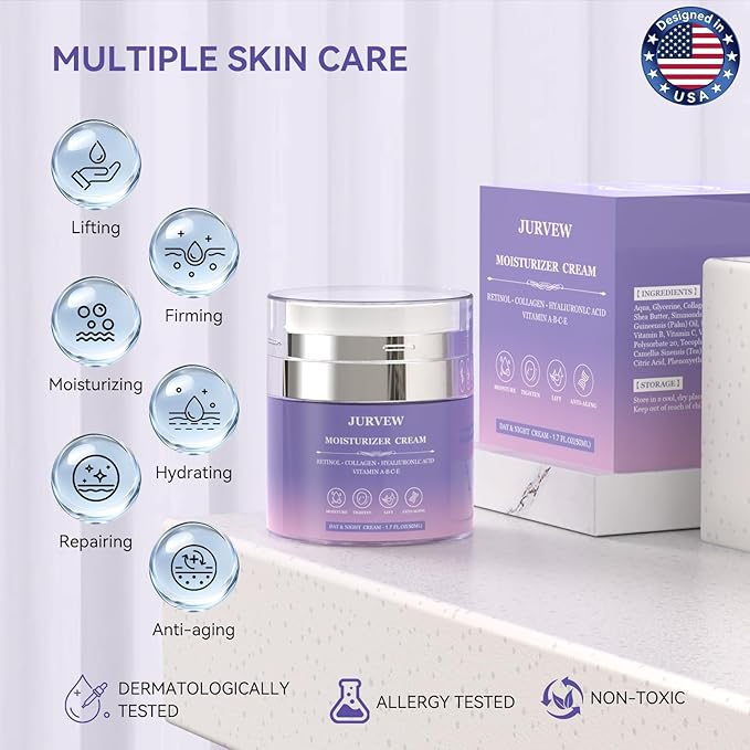 Face Moisturizer Retinol Cream, Neck Collagen Cream for Tightening Skin, Anti Aging Day & Night Deep Facial Moisturizer for Women & Men, Tighten and Lift Wrinkle-FemmiqueWomen