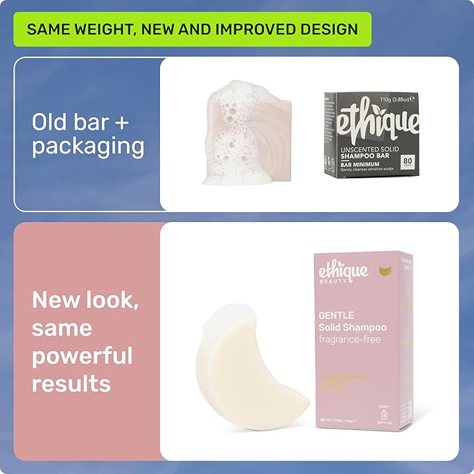 Ethique Gentle Unscented Shampoo Bar with Cocoa Butter - Plastic-Free, Cruelty-Free, Vegan, 3.88 oz - Formerly Bar Minimum-FemmiqueWomen