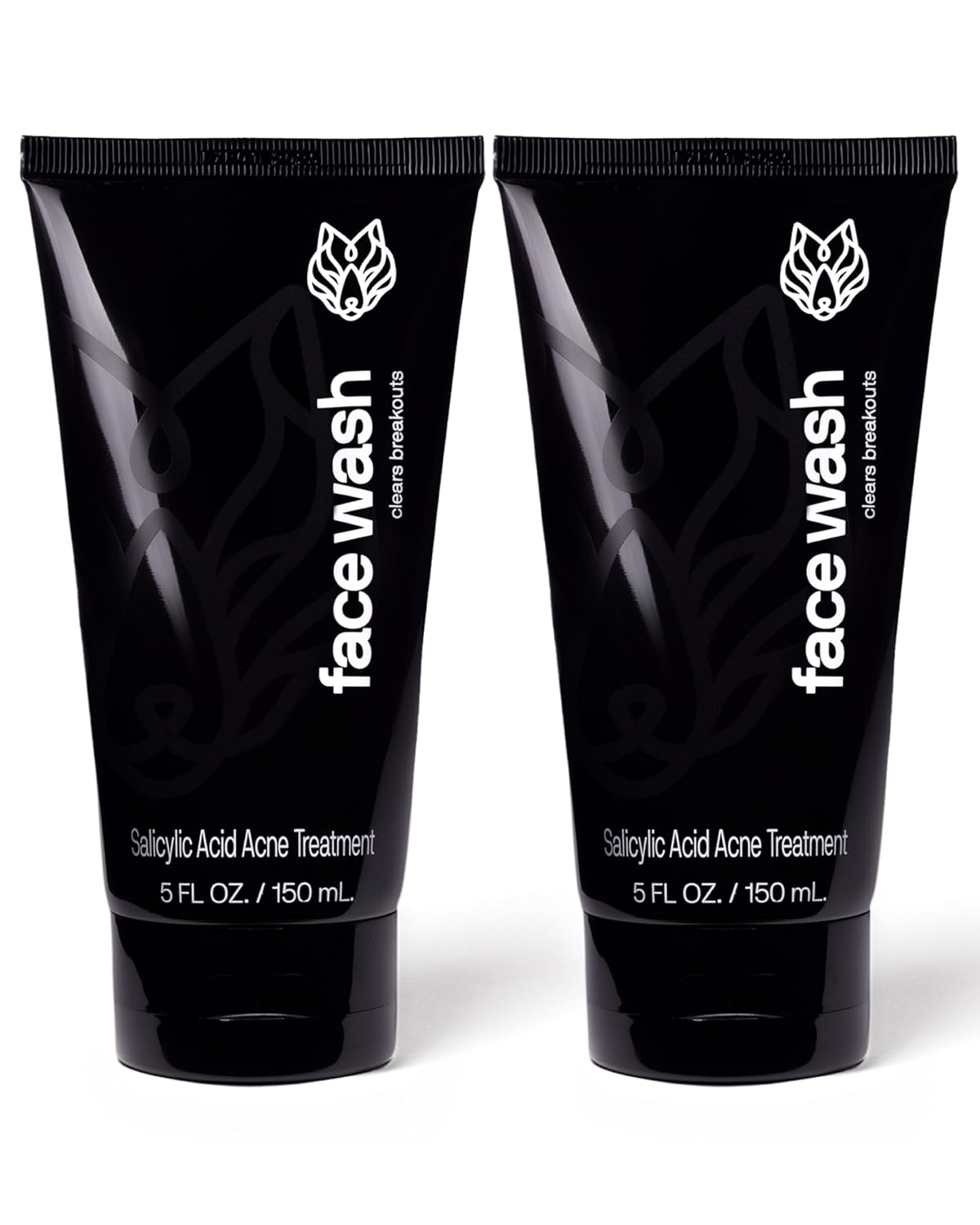 Black Wolf Men’s Charcoal Powder Face Wash - 5 Fl Oz, 2 Pack - Facial Cleanser Removes Unwanted Impurities from Your Skin & Soothes Irritation-FemmiqueWomen