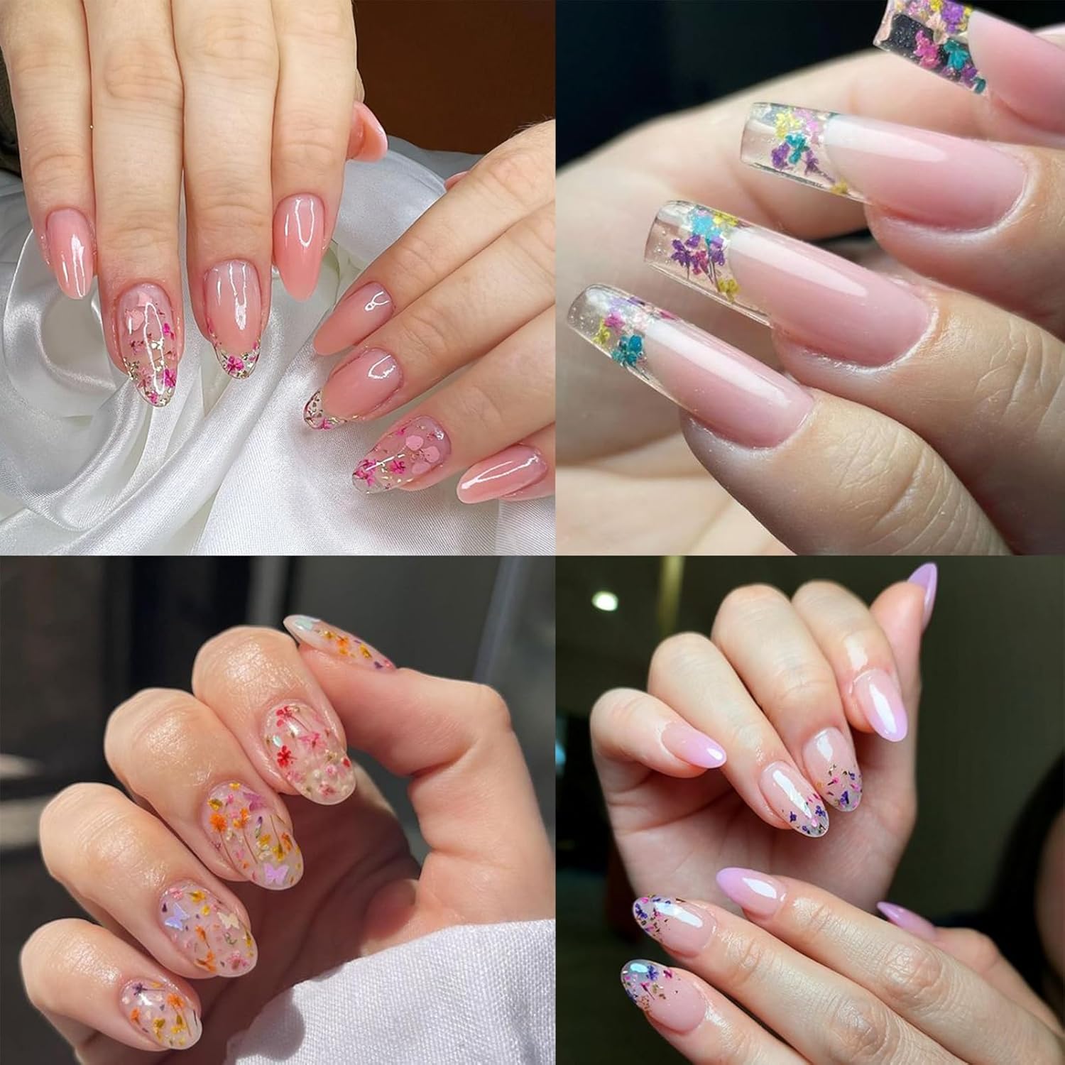 1Box Dried Flowers Nail Art Stickers 12 Colors Dry Flowers Mini Real Natural Flowers Nail Decals 3D Gypsophila Floral Nail Sticker for Women Manicure Decoration Makeup DIY Accessories-FemmiqueWomen