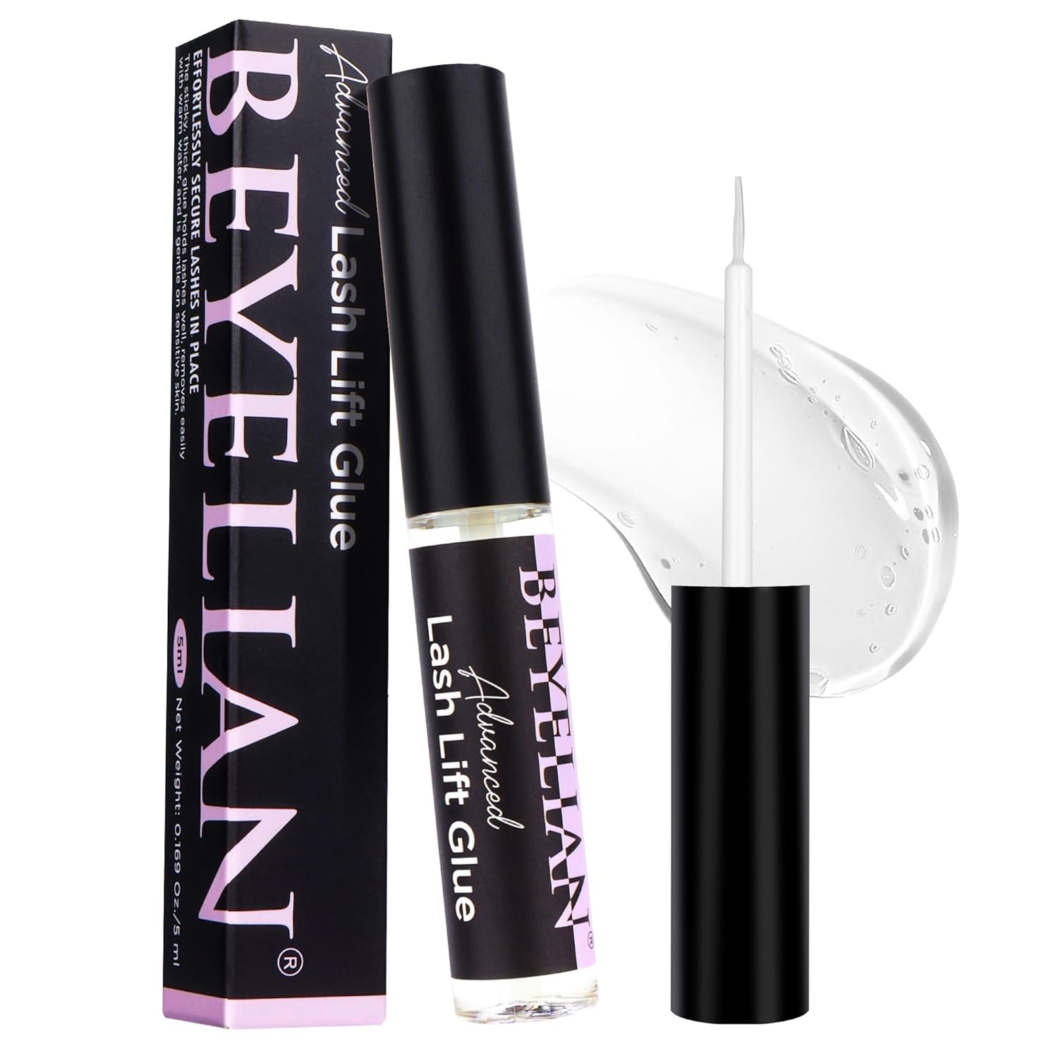 BEYELIAN Lash Lift Glue, Lash Lift Adhesive,Lash Perm Glue Strong Sticky Eyelash Dissolves Quickly in Water, No Irritation and Odorless,5ML-FemmiqueWomen