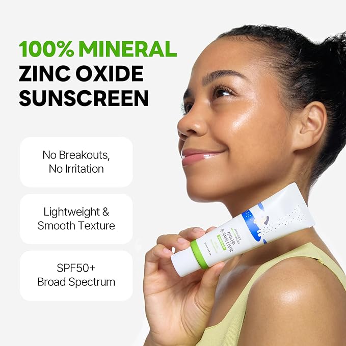 ROUND LAB Birch Juice Mild-up Sunscreen UV LOCK 1.69 Fl Oz | SPF 50+ broad spectrum, Mineral Zinc Oxide, for Sensitive Skin, Control Oil and Sebum, Korean Sunscreen-FemmiqueWomen