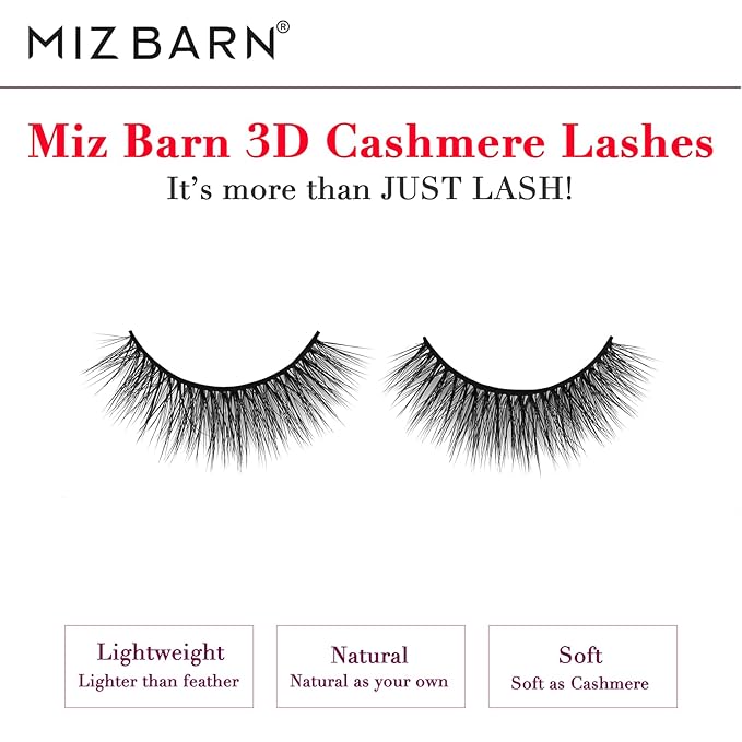 Miz Barn Lashes 5 Pairs Cat Eyes Wispy Lightweight Natural 3D Cashmere Soft Long Extension Eyelashes Pack Handmade Luxurious Volume Fluffy False Eyelashes (CF102)-FemmiqueWomen