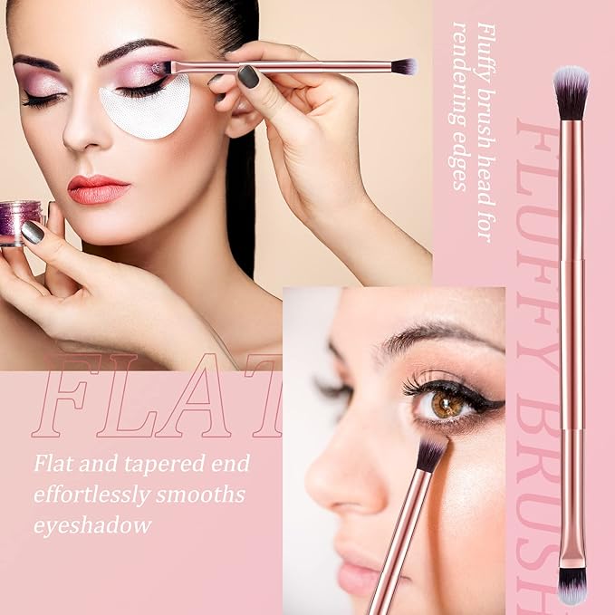 6 Pcs Eyeshadow Smudge Brush 2-in-1 Eyeshadow 2 Double Ended Make Up Brush Concealer Cosmetics Under Eye Small Soft Firm Pointed Foundation Makeup Applicator for Blending Eye Shadow Liner-FemmiqueWomen