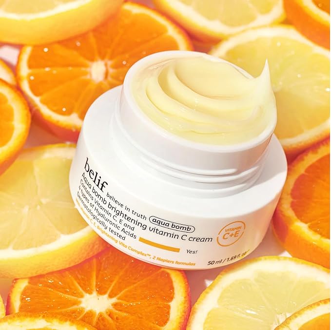 belif Aqua Bomb Vitamin C Face Cream Moisturizer, Infused with Hyaluronic Acid, Vitamin C & Vitamin E, Intense Hydration, For All Skin Types, Korean Skin Care-FemmiqueWomen
