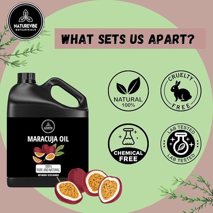Naturevibe Botanicals Maracuja Oil 32 Ounces | 100% Pure and Natural | Great for Skin Care and Hair Care-FemmiqueWomen