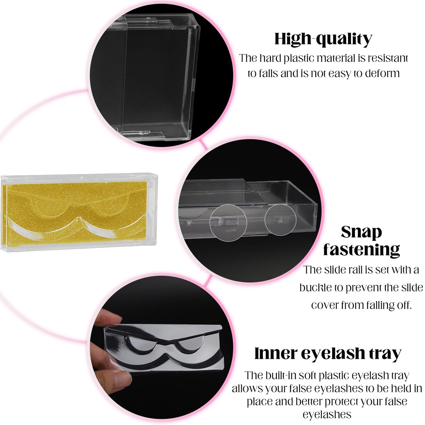 Empty Lash Boxes, 30 Pack Customizable False Eyelash Packaging Cases Bulk Storage Containers, Premium Display and Protection (Gold)-FemmiqueWomen