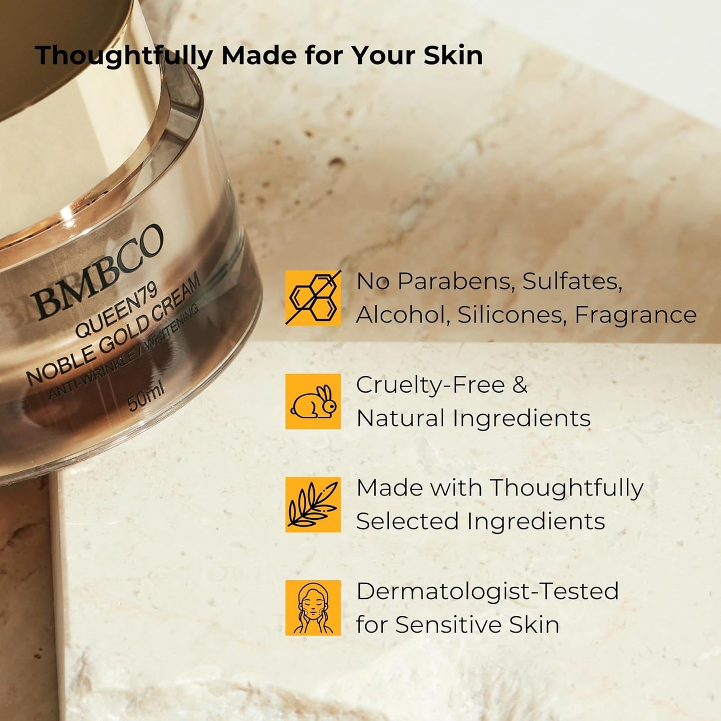 BMBCO 24K Gold Firming Cream – Anti-Aging Moisturizer with Collagen & Hyaluronic Acid | Wrinkle Repair for Face, Neck & Eyes | Korean Skincare – 50ml / 1.69 fl oz-FemmiqueWomen