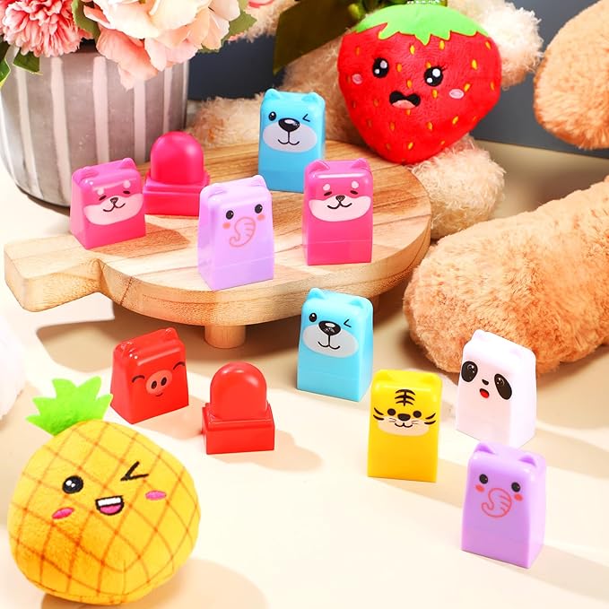 12 Pcs Farm Animals Birthday Lip Balm Gifts for Baby Shower Prizes Gift Baby Shower Favors Genger Reveal Gifts Zoo Theme Birthday Party Favors for Preschool Toddler Boy Girl Classroom Prizes-FemmiqueWomen