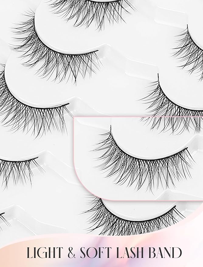 Natural Lashes Natural Eyelashes Short Eyelashes Natural Look False Eyelashes Wispy Eye Lashes Small Lashes Fake Lashes K33-FemmiqueWomen
