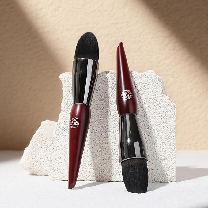 ENERGY Concealer Brush,Tapered Kabuki Foundation Makeup Brush for Under Eye Concealing Blending Liquid Cream Setting Powder Make Up for Full Coverage Cosmetic Applicator Soft Dense Makeup Tool-FemmiqueWomen