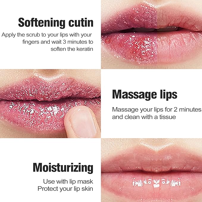 2 In 1 Lip Care Set - Lip Sleep Mask & Lip Scrub - Lip Wrinkles Improve - Cracked Lip Lipstick & Moisturizing Cream - Night Exfoliation Improve Dry and Peeling Lips - Suitable for All Skin Lip Primer-FemmiqueWomen