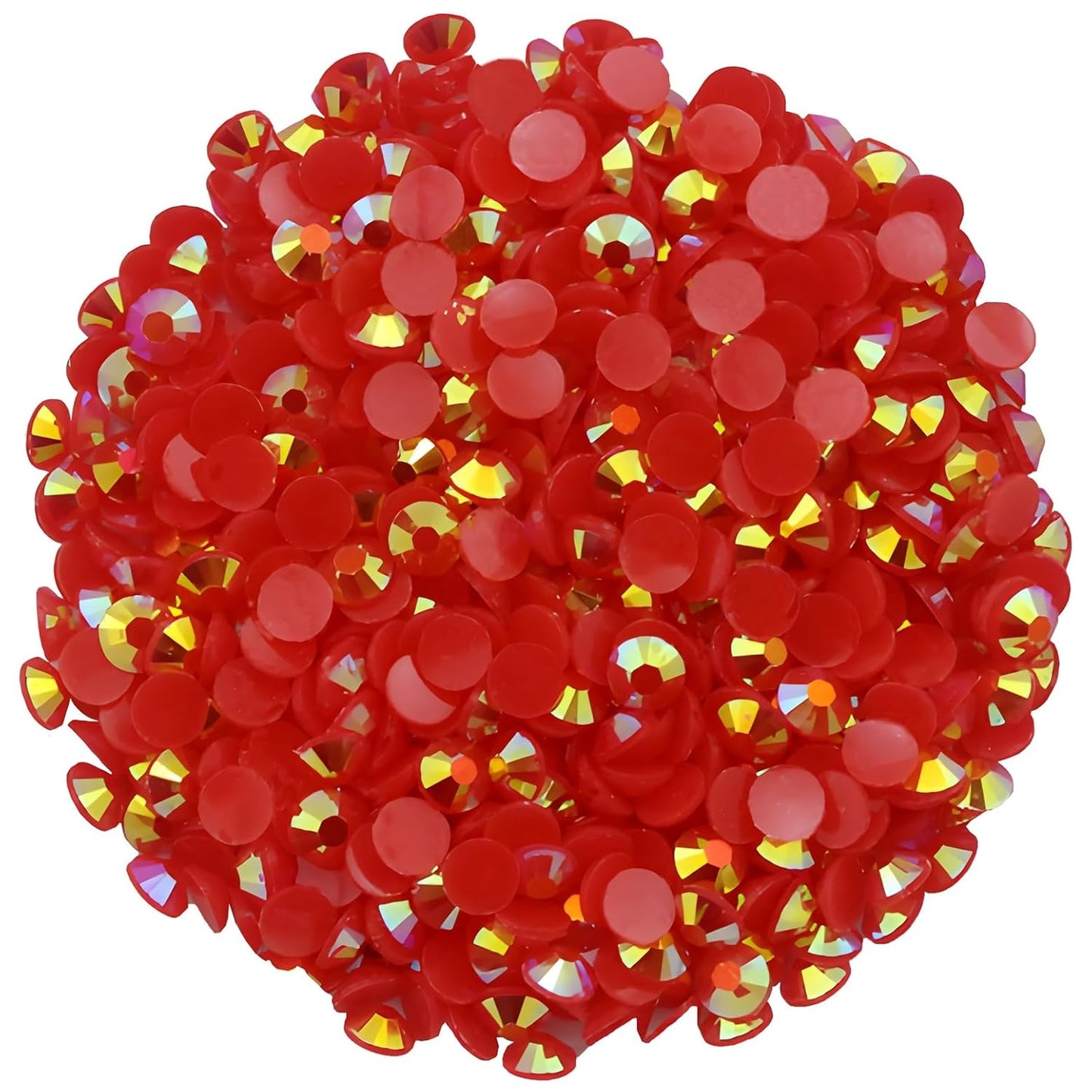 2250 Pcs SS16 4mm AB Flatback Rhinestones for Nails Art Crafts Glitter Round Shine Gems Crystals DIY Clothes Shoes （Red AB）-FemmiqueWomen