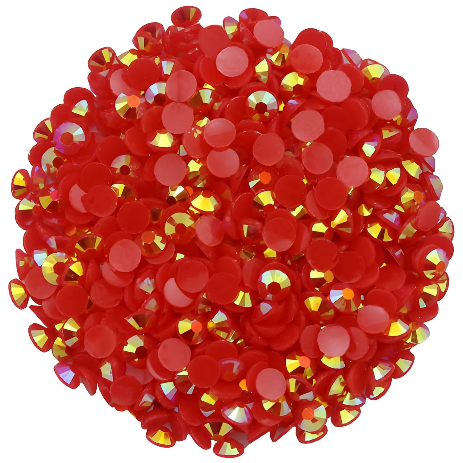 1440 Pcs SS20 5mm Flatback Rhinestones for Nails Art Crafts Glitter Round Shine Gems AB Crystals DIY Clothes Shoes （Red AB）-FemmiqueWomen