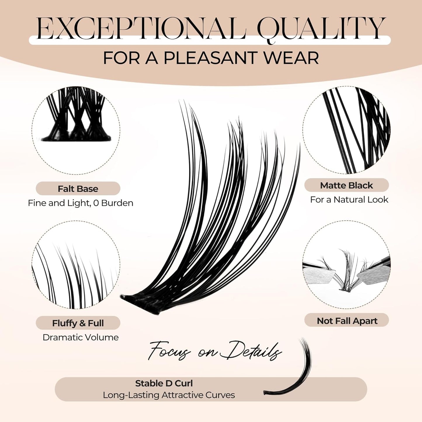 PopUp Lash-Extension-Clusters D Curl Lash Clusters Natural Look Cluster Lashes Extensions Band & Soft Lashes Reusable 9-16mm MIX (30D+40D)-FemmiqueWomen