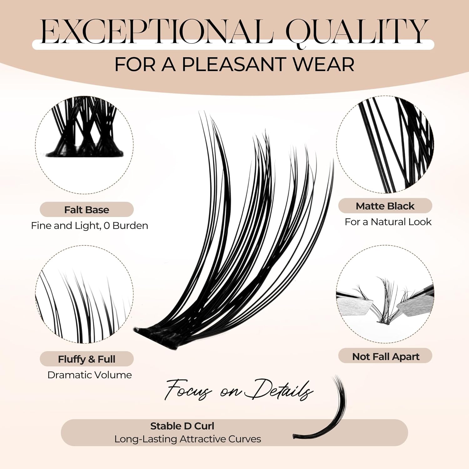 PopUp Lash-Extension-Clusters D Curl Lash Clusters Natural Look Cluster Lashes Extensions Band & Soft Lashes Reusable 9-16mm MIX (30D+40D)-FemmiqueWomen