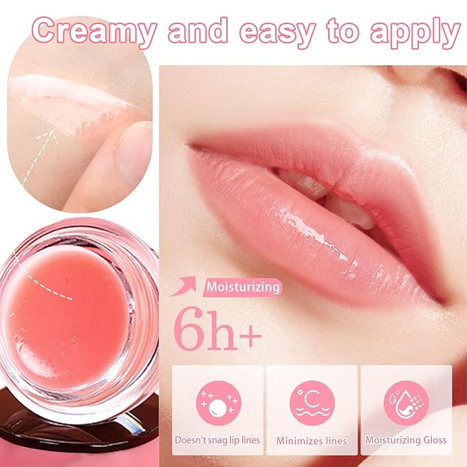 3 PCS Bee Lip Balm Lip Mask Honey Pot, Watermelon & Cherry & Coconut Lip Mask Propolis Moisturizing Lip, Hydrating Prevention Dry and Cracked Lip Scrubs Exfoliator (Watermelon & Cherry & Coconut)-FemmiqueWomen
