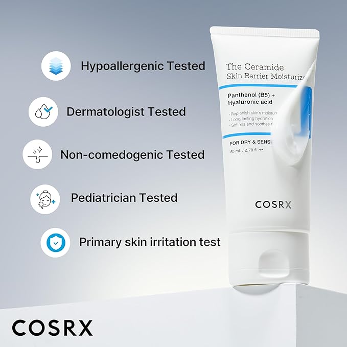 COSRX Ceramide Skin Barrier Moisturizer for Face with 7 Ceramides, Hyaluronic Acid & Panthenol for All Skin Types, 2.7 fl.oz, Korean Skin Care-FemmiqueWomen