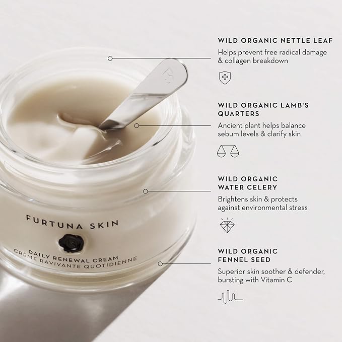 Furtuna Skin Daily Renewal Cream - Daily Moisturizer, Advanced Skin Hydration Technology, Radiance & Balance Enhancing, 95 Percent Natural-FemmiqueWomen
