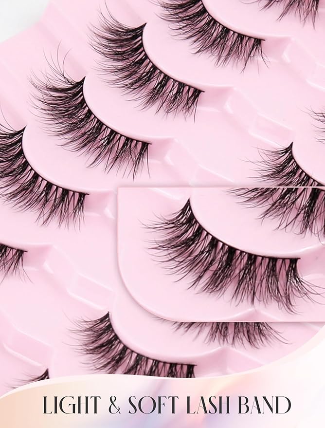 Wispy Lashes Natural Lashes Fake Lashes Natural Look False Eyelashes Natural Eyelashes Wispy Fake Eyelashes Cat Eye Lashes UP12-FemmiqueWomen