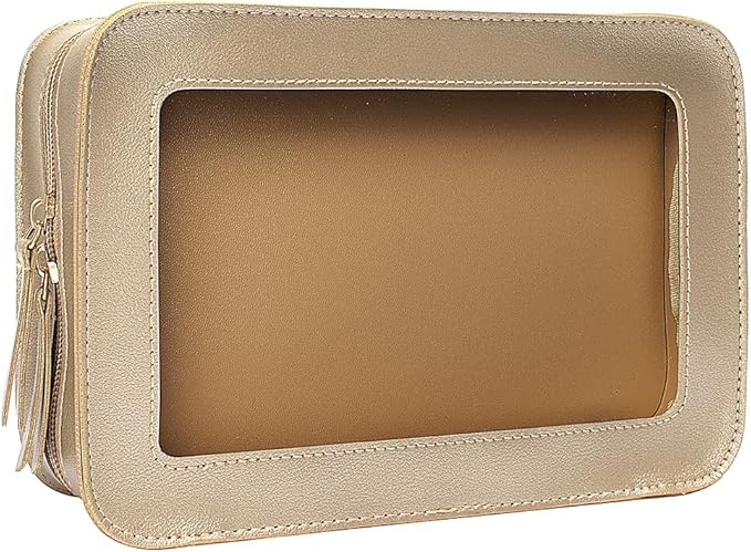 Clear Makeup Bag Small, TSA Approved Portable Toiletry Bag with Zipper Cosmetic Travel Bag Makeup Organizer Case Mini Makeup Pouch for Purse Car Organizer Bag for Women Men-FemmiqueWomen