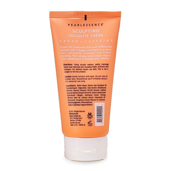 Pearlessence Sculpting Cellulite Cream, Argan & Caffeine - Helps Soften, Firm & Plump | Reduce Appearance of Dimples & Cellulite | USA Made (5 ounces)-FemmiqueWomen