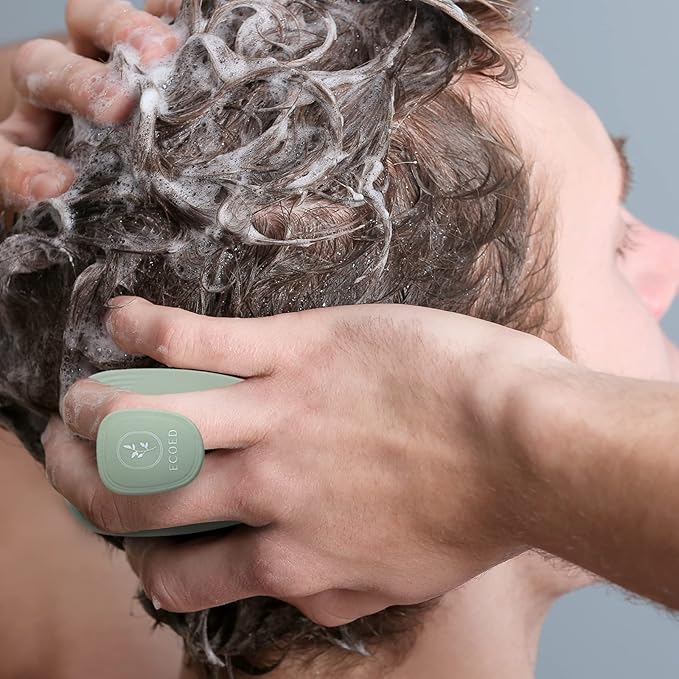 2 PC Scalp Massager Shampoo Brush, Scalp Scrubber & Exfoliator for Dandruff Removal, Wet & Dry and Detangler for Men and Women, Suitable for Short Medium Hair (Green)-FemmiqueWomen