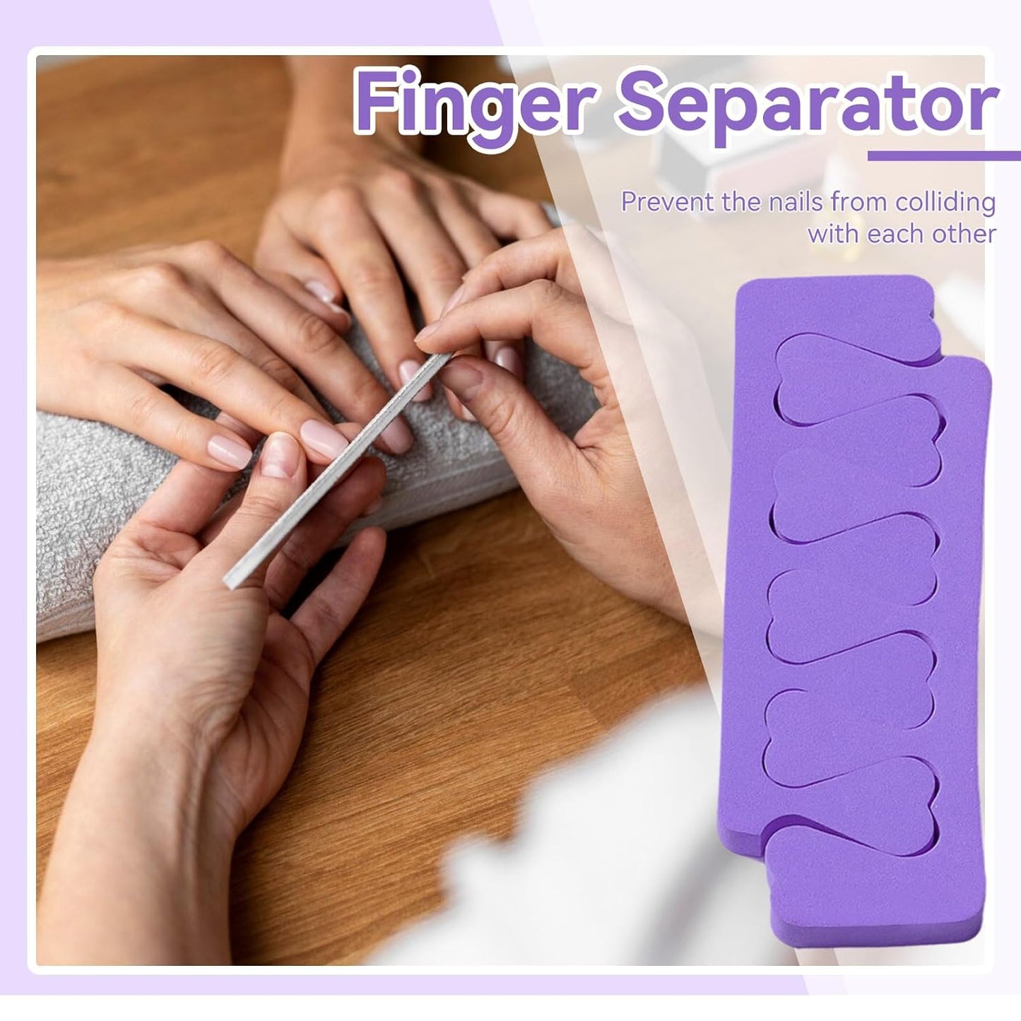 100PCS Sponge Toe Separator, Soft Toe Spreader Nail Art Finger Separator Divider Spacer Manicure Pedicure Tool for Nail Polish (Purple)-FemmiqueWomen