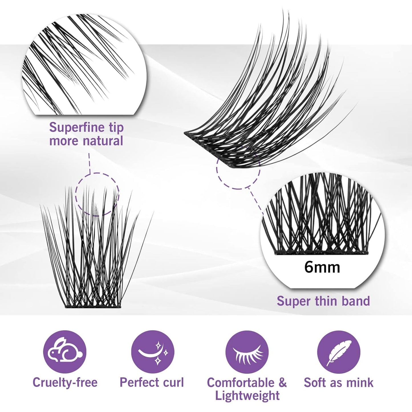 Lash Clusters 120 Clusters DIY Eyelash Extension Natural Look Lightweight Comfortable Handmade Reusable Individual Lashes False Eyelashes DIY at Home (Glamour-10mm)-FemmiqueWomen