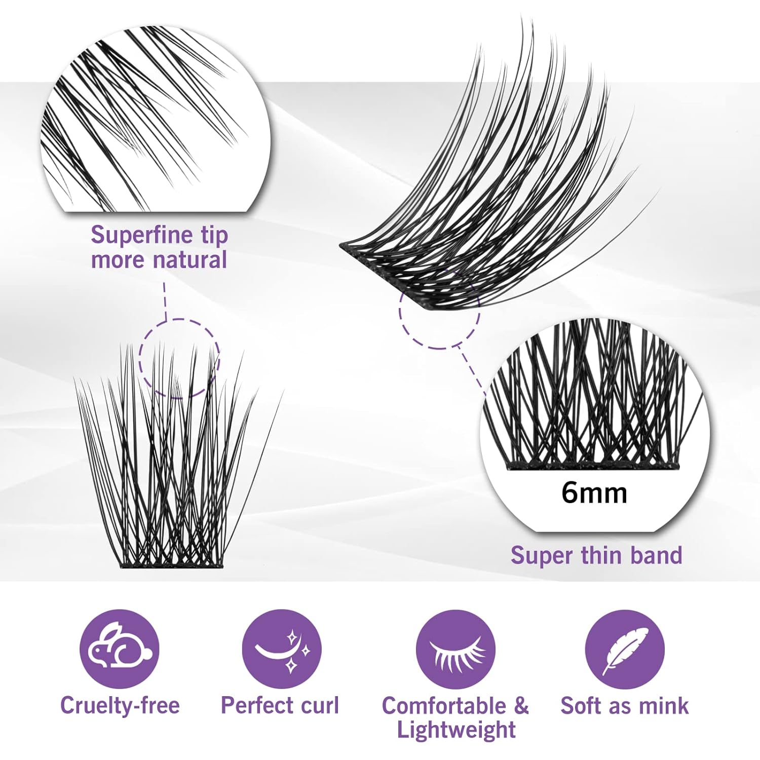 Lash Clusters 120 Clusters DIY Eyelash Extension Natural Look Lightweight Comfortable Handmade Reusable Individual Lashes False Eyelashes DIY at Home (Glamour-10mm)-FemmiqueWomen