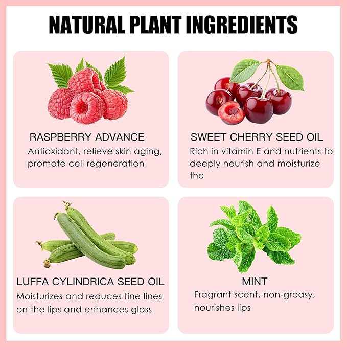 2PCS Lip Oil Set, Hydrating Lip Glow Oil Lip Plumper Gloss, Tinted Lip Oils Transparent Long Lasting Non-sticky Lip Gloss, Plumping Lip Gloss Lip Care Kit (Rosewood & Cherry)-FemmiqueWomen