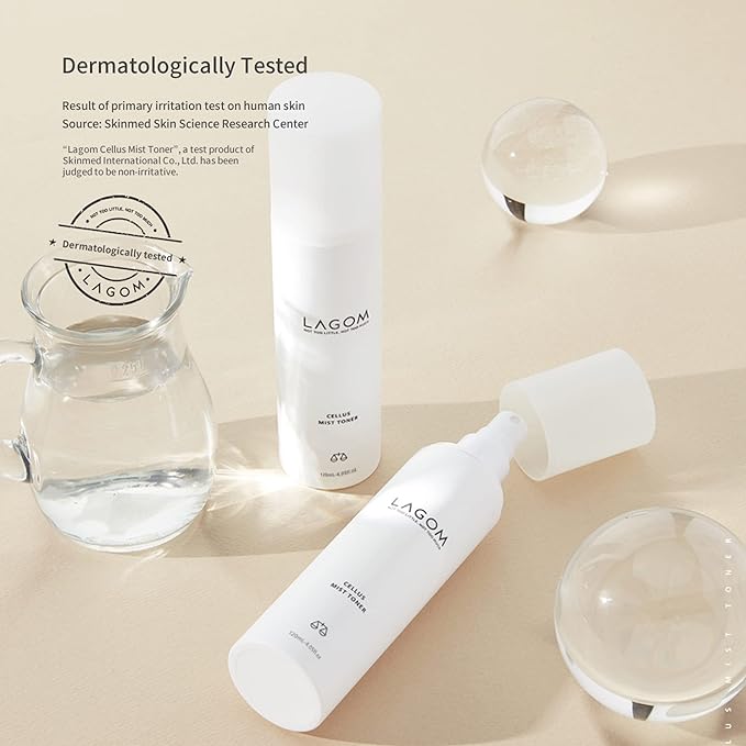 LAGOM Cellus Mist Toner Natural Moisturizing Spray, pH Balance, Subacid, Alcohol-Free, Zero-Irritation, Fragrance-Free, Facial Serum 4.05 Fl Oz-FemmiqueWomen
