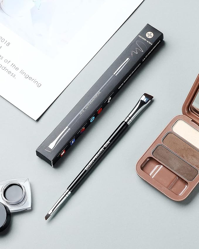 Eyebrow Brush & Eyeliner Brush, EigshowBeauty Double-Ended BrushesOne Brush For 2 Uses - Black (D104)-FemmiqueWomen