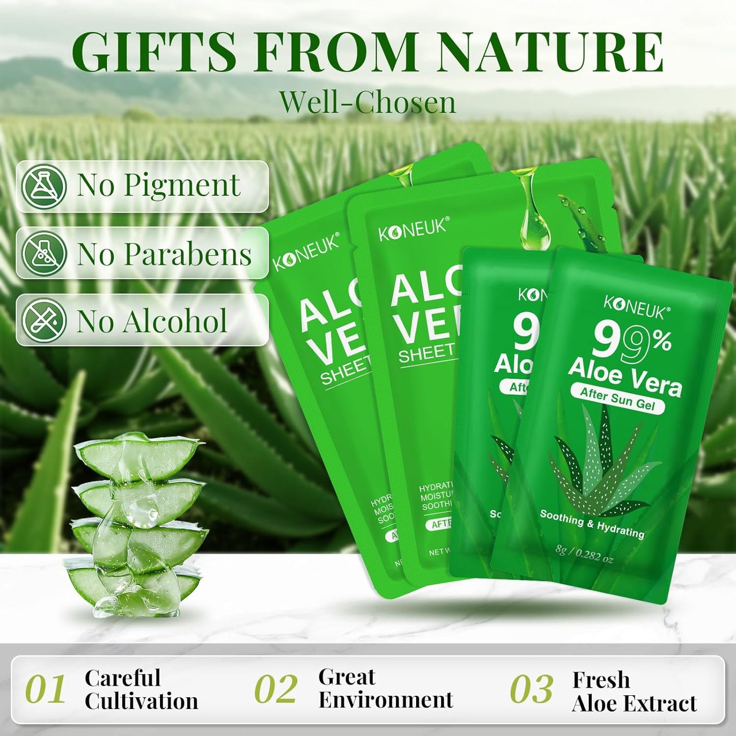 30 Pack Aloe Vera Gel and 30 Pack Face Masks Skincare, Aloe Vera Gel and Facial Mask for Face, Hair, Body, Skin, Bulk Travel Size Aloe Gel and Mask for Sunburn Relief-FemmiqueWomen