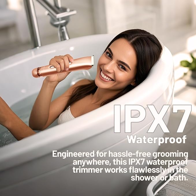 2 in 1 Electric Bikini Trimmer for Women, Dual Head Painless Razor Shaver,Wet & Dry Use Body Hair Trimmer and Facial Hair Remover for Underarm Leg Arm Body Face-FemmiqueWomen