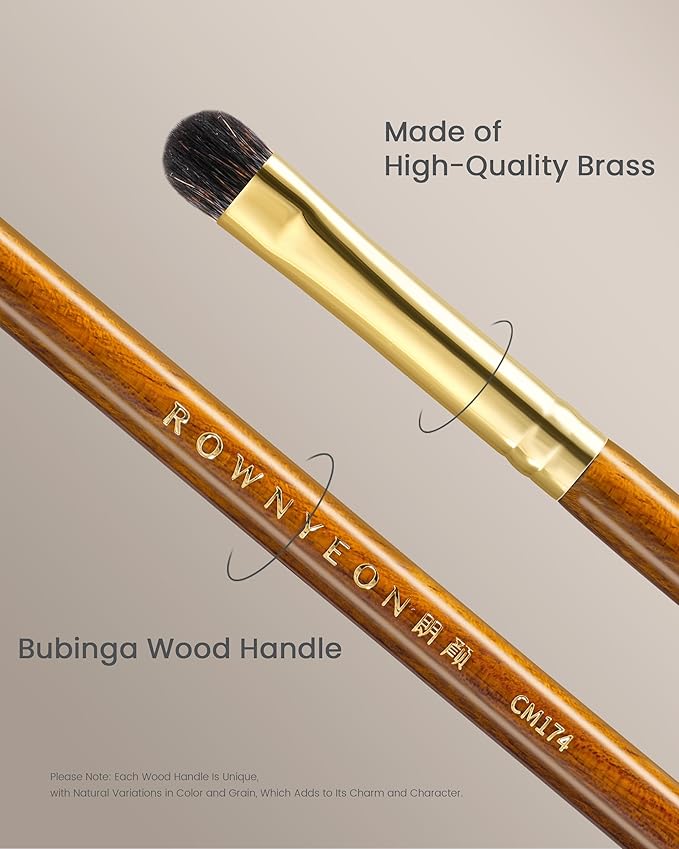 Desert Oak Series Blend-Sculpt Eyeshadow Brush - Contoured Crescent Head for Crease Work, Hypoallergenic Squirrel & Goat Hair Blend, Bubinga Bubinga Handle (CM 174)-FemmiqueWomen