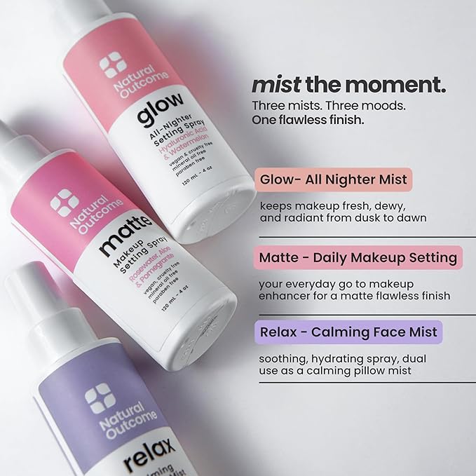 Face Mist Trio Collection – Hydrating Facial Mist Spray for Glowing Skin – Rosewater, Lavender & Hyaluronic Acid – Makeup Setting & Refreshing Face Spray Mist-FemmiqueWomen