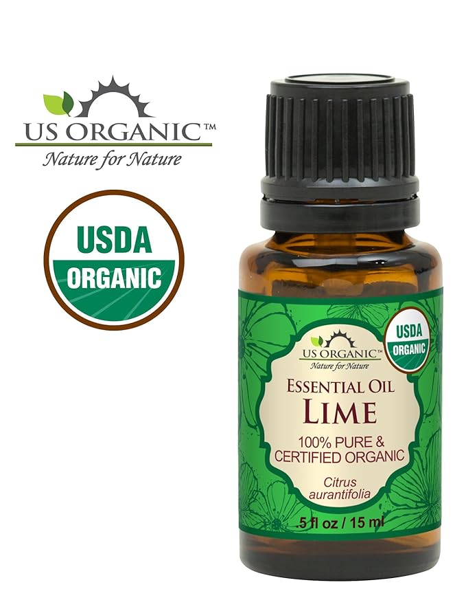 US Organic Lime Essential Oil - Certified Organic, Steam Distilled - W/Euro droppers (More Size Variations Available) (15 ml / .5 fl oz)-FemmiqueWomen