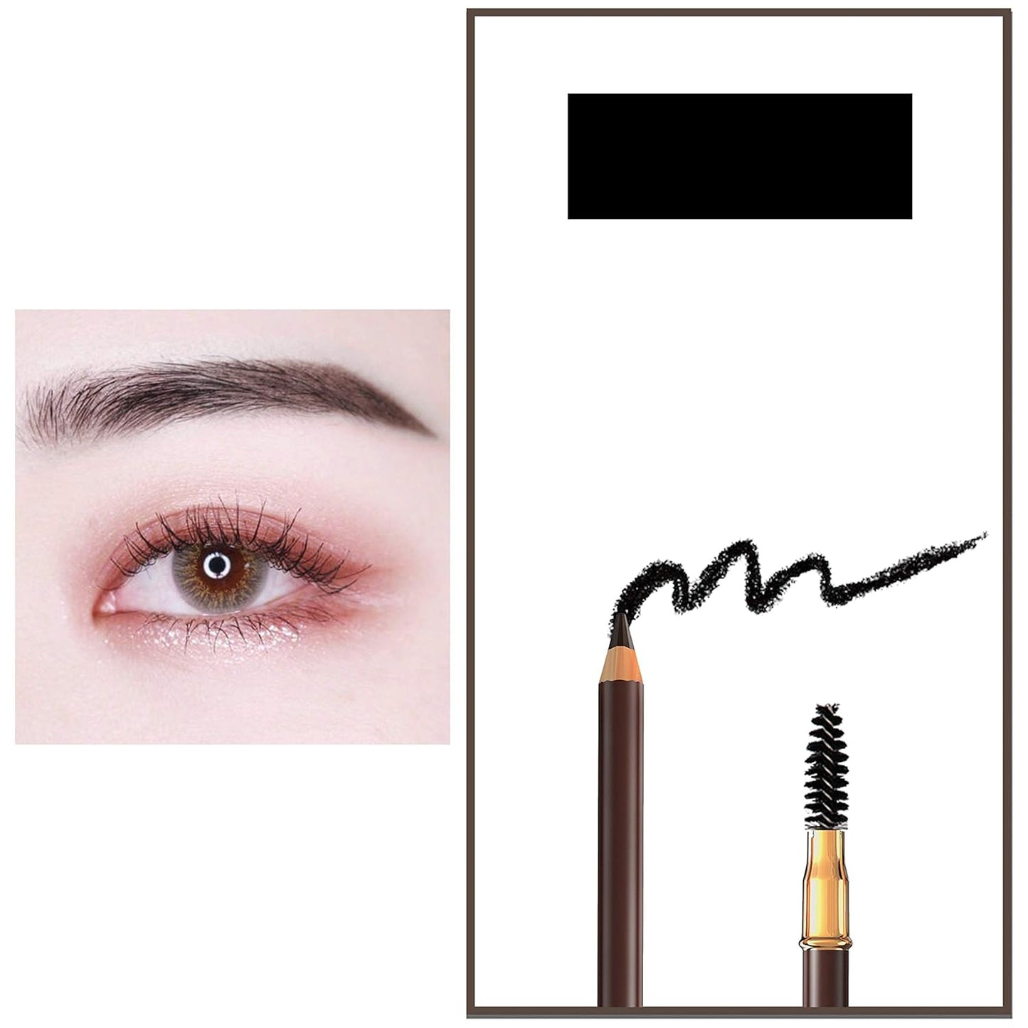 1pcs Eyebrow Pencil Longlasting Waterproof Durable Liner Eyebrow 5 Colors to Choose (1# Black)-FemmiqueWomen
