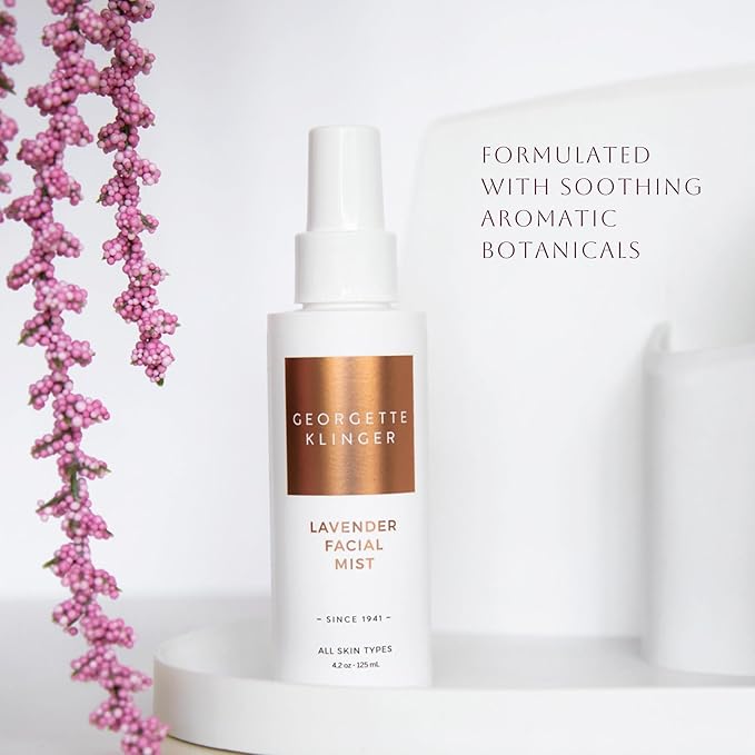 Georgette Klinger Lavender Facial Mist - Moisturizing and Long-Lasting Facial Spray with Aromatherapy, Antioxidants, and Skin-Plumping, Makeup Setting for Dewy, Hydrated Skin - 4.2 oz-FemmiqueWomen