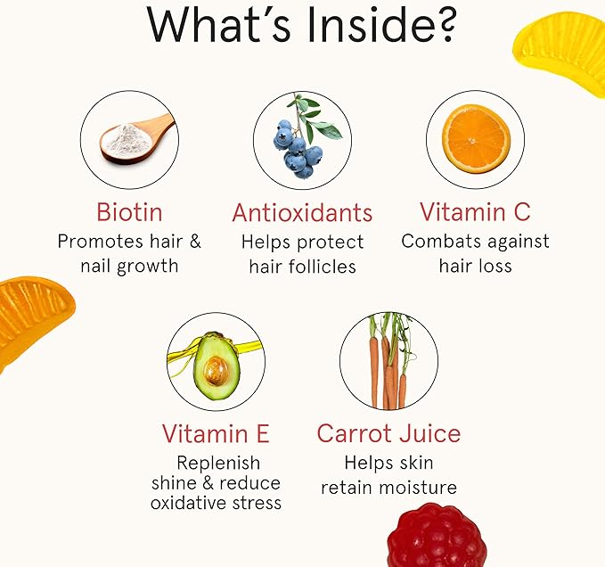 iRestore Hair Gummy Vitamins, Vegan Biotin Gummies for Hair Skin and Nails Gummies, Hair Gummies, Biotin Gummies for Hair Growth Biotin Vitamins Hair Vitamins Gummies for Women & Men, Biotin 10000mcg-FemmiqueWomen